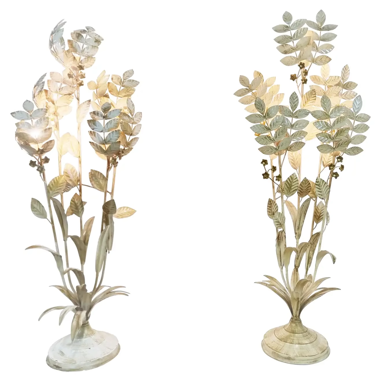 Vintage Linen Fabric Shade Floor Lamp with Wrought Iron Body Compact Reading Lamp for Home Office