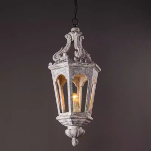 Antique Wood And Resin Hanging Chandelier Mini Pendant Lamp for Dining Room Entryway