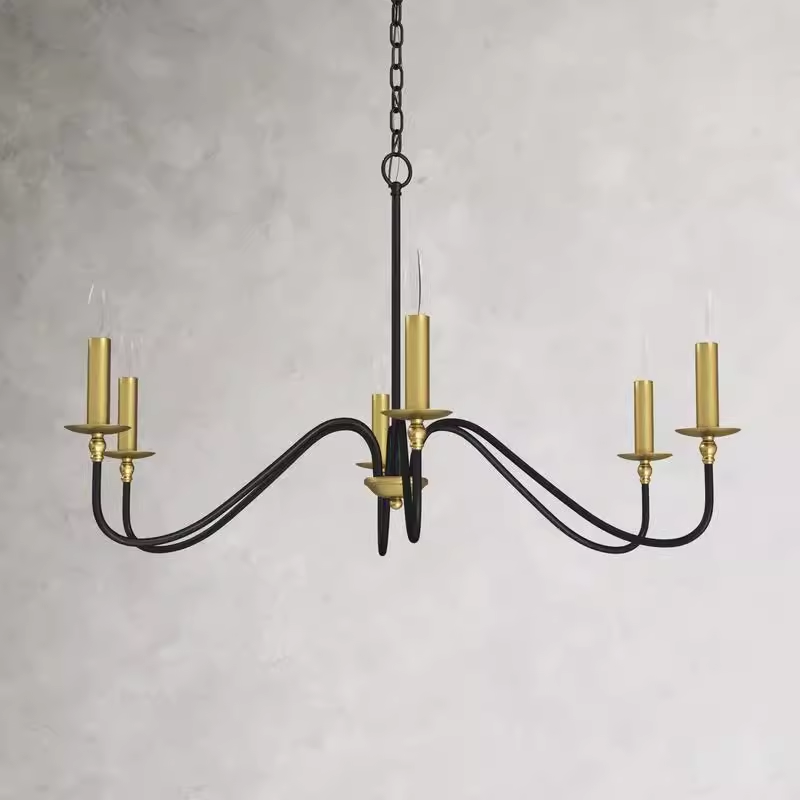 Industrial Vintage Wrought Iron Small Chandelier Medium Pendant Light for Dining Room Living Room
