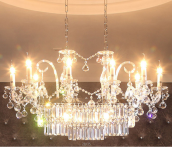 Stainless Steel Chrome Large Crystal Chandelier 1050x550mm