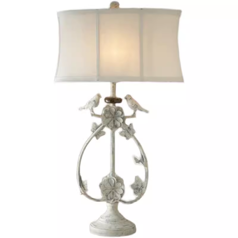 Vintage Iron Base With Linen Fabric Shade Table Lamp Large Desk Lamp for Home Office Bedroom