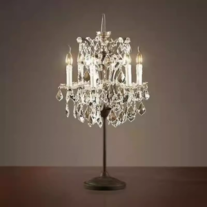 Vintage Iron Base With Linen Fabric Shade Table Lamp Tall Desk Lamp for Home Office Bedroom