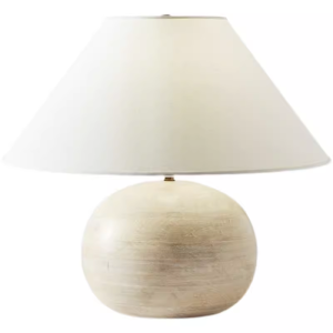 Rustic Farmhouse Wood And Linen Bedside Table Lamp with Linen Shade Compact Desk Lamp