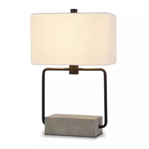 Rustic Farmhouse Wood And Linen Table Lamp Medium Bedside Lamp for Bedroom Living Room