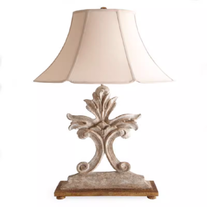 Rustic Wood Base With Linen Fabric Shade Table Lamp Medium Nightstand Lamp for Bedroom Farmhouse Decor