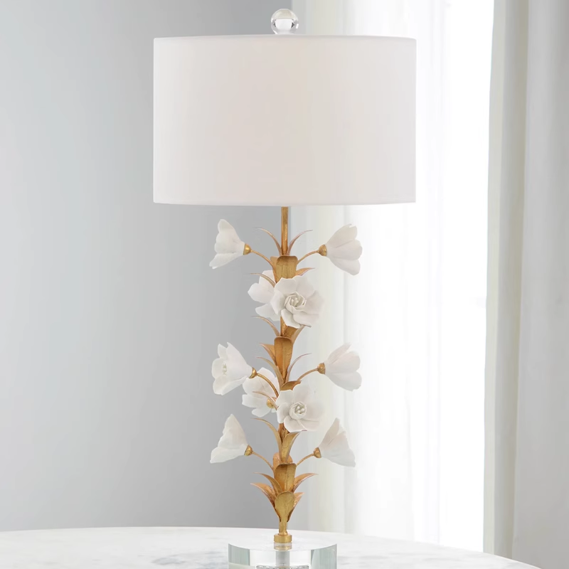 Vintage Iron Base With Linen Fabric Shade Table Lamp Large Desk Lamp for Home Office Bedroom