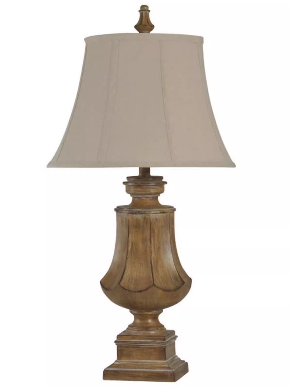 Rustic Farmhouse Wood And Linen Bedside Table Lamp with Linen Shade Tall Desk Lamp