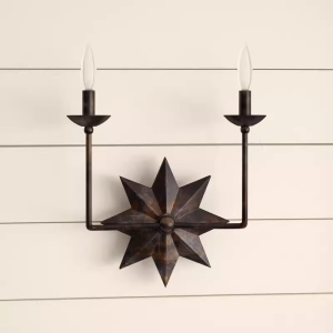 Industrial Medium Wrought Iron Wall Sconce Vintage Metal Wall Lamp for Bedroom Dining Room