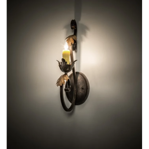 Industrial Slim Wrought Iron Wall Sconce Narrow Vintage Metal Wall Light for Hallway Small Bedroom