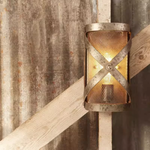 Industrial Mini Wrought Iron Wall Sconce Compact Vintage Metal Wall Light for Small Bathroom Hallway