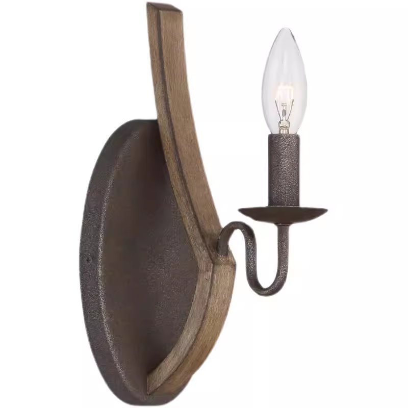 Industrial Slim Wrought Iron Wall Sconce Narrow Vintage Metal Wall Light for Hallway Small Bathroom