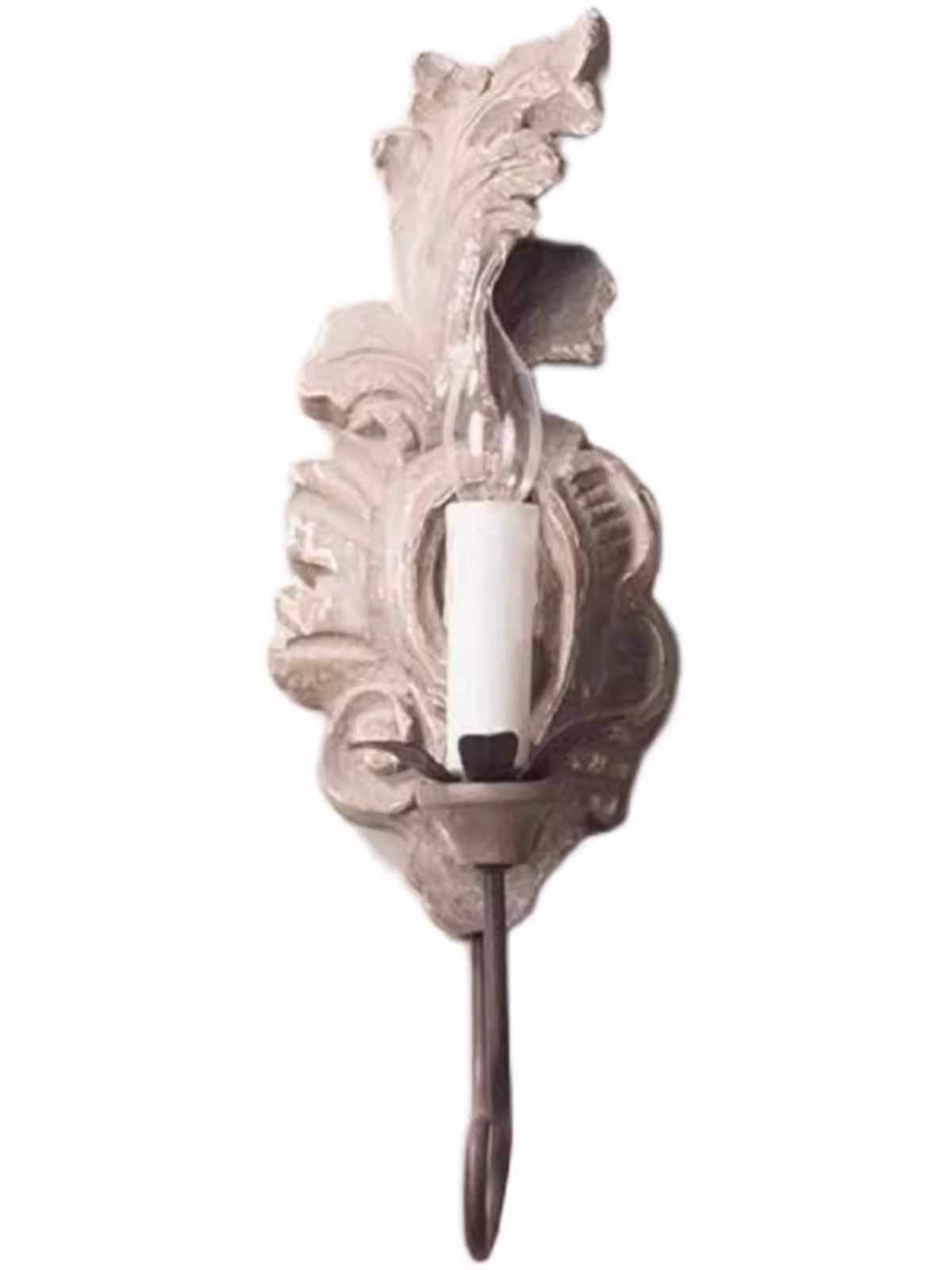 Rustic Slim Wood Iron Wall Sconce Narrow Vintage Farmhouse Wall Light for Hallway Bedroom