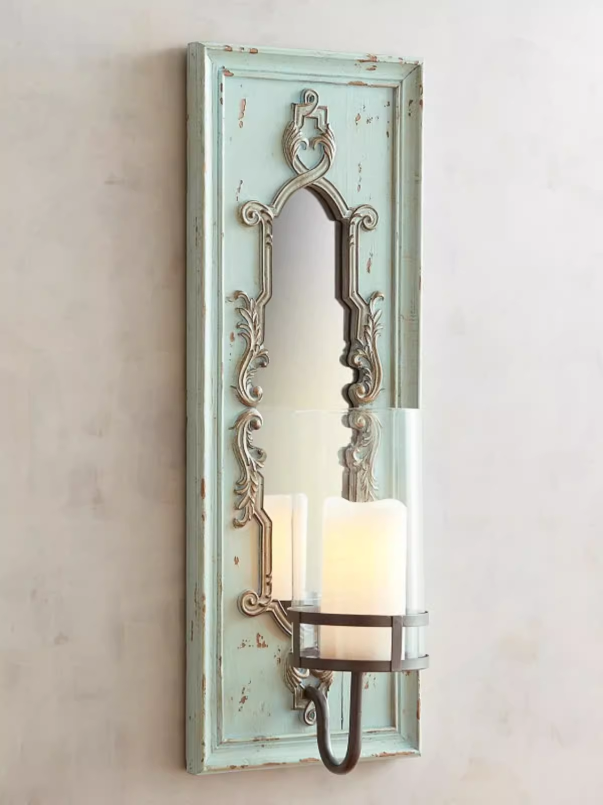 Rustic Tall Wood Iron Wall Sconce Large Vintage Farmhouse Wall Light for Entryway Living Room